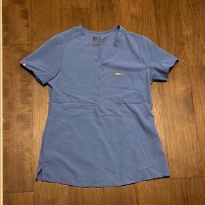 Figs XS Ciel Blue Catarina Scrub Top